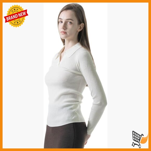 100% Merino Wool V-Neck Pullover Sweater Women's Long Sleeve Lightweight